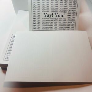 Yay!you! Embossed graphics cards 100 cards 100envelops 6”x4” white